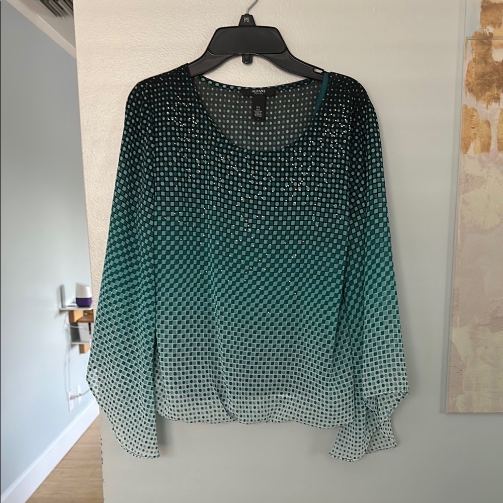 Alfani Green Ombre Blouse